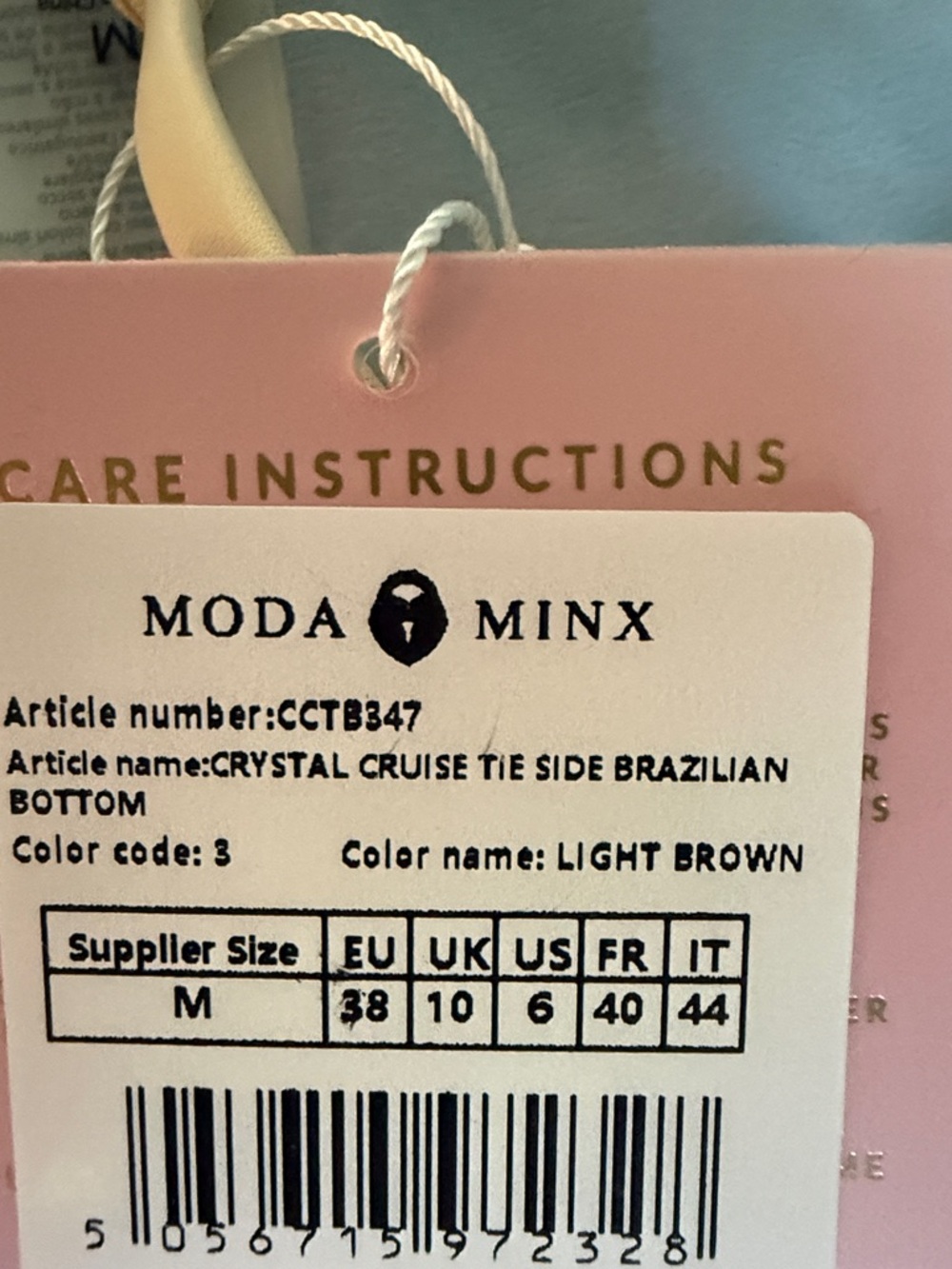 Crystal cruise moda minx Rhinestone Triangle String Bikini Top & Bottom Set - Picture 7 of 10